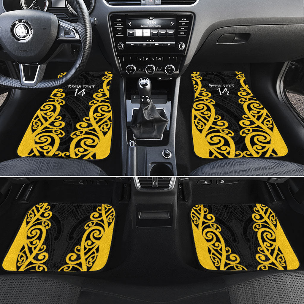 Wellington Custom Rugby New Zealand Car Mats Aotearoa Maori Pukana Tiki Mascot