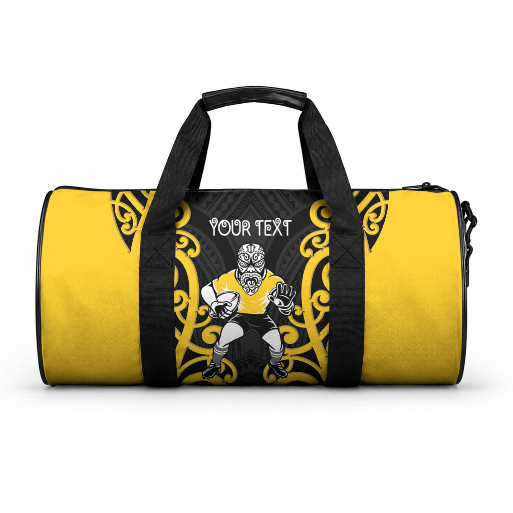 Wellington Custom Rugby New Zealand Duffle Bag Aotearoa Maori Pukana Tiki Mascot LT14 One size Yellow - Polynesian Pride