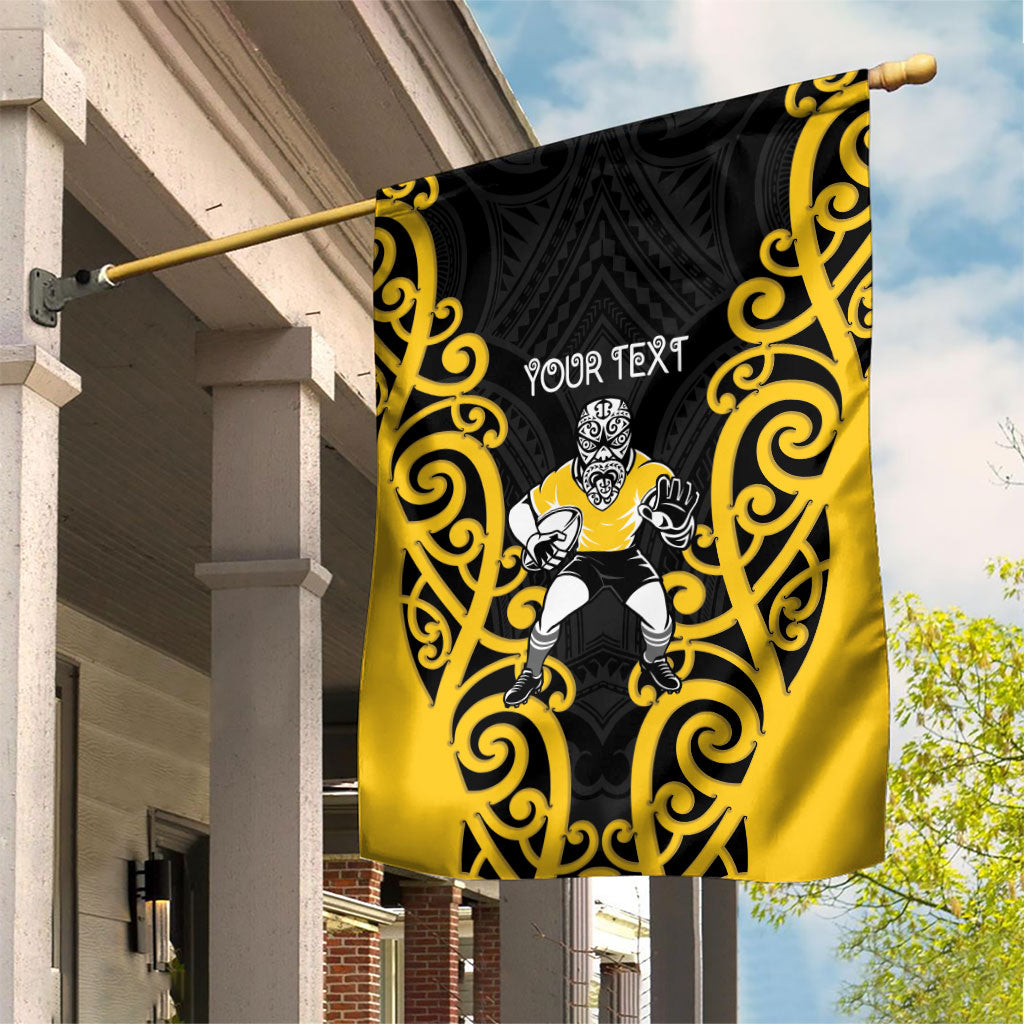 Wellington Custom Rugby New Zealand Garden Flag Aotearoa Maori Pukana Tiki Mascot
