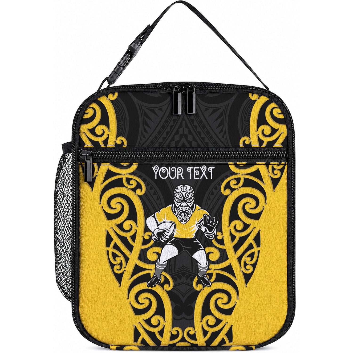 Wellington Custom Rugby New Zealand Lunch Bag Aotearoa Maori Pukana Tiki Mascot