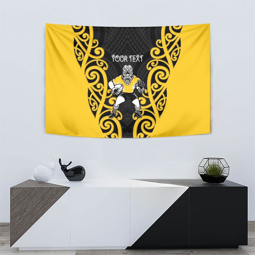 Wellington Custom Rugby New Zealand Tapestry Aotearoa Maori Pukana Tiki Mascot