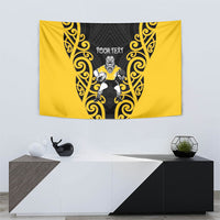 Wellington Custom Rugby New Zealand Tapestry Aotearoa Maori Pukana Tiki Mascot