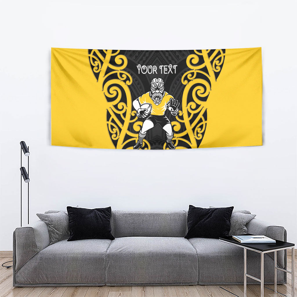 Wellington Custom Rugby New Zealand Tapestry Aotearoa Maori Pukana Tiki Mascot