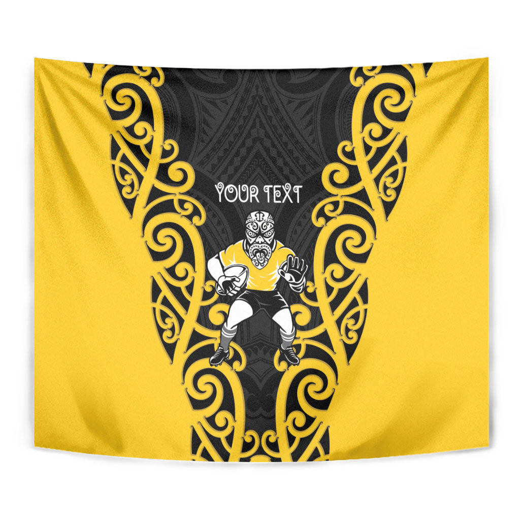 Wellington Custom Rugby New Zealand Tapestry Aotearoa Maori Pukana Tiki Mascot