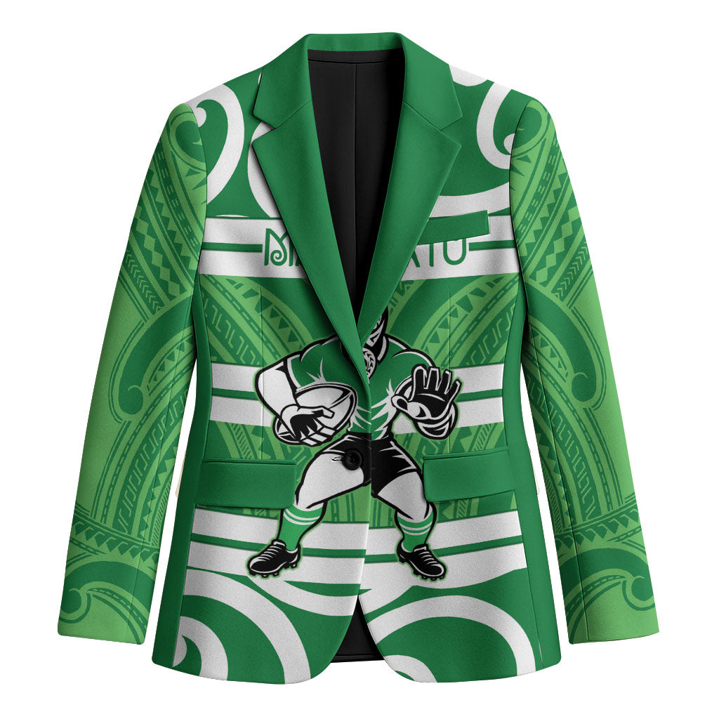 Manawatu Custom Rugby New Zealand Blazer Aotearoa Maori Pukana Tiki Mascot