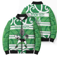 Manawatu Custom Rugby New Zealand Bomber Puffer Jacket Aotearoa Maori Pukana Tiki Mascot
