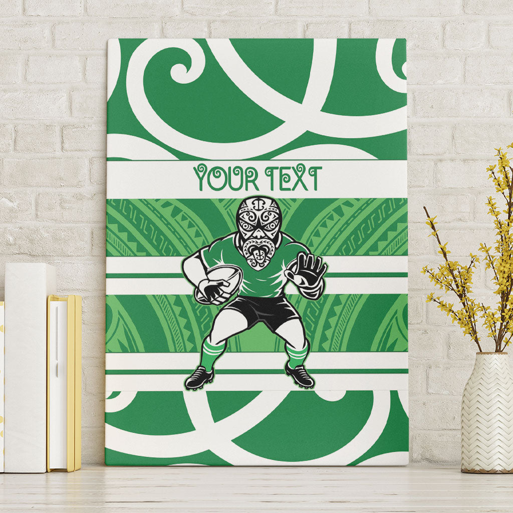 Manawatu Custom Rugby New Zealand Canvas Wall Art Aotearoa Maori Pukana Tiki Mascot