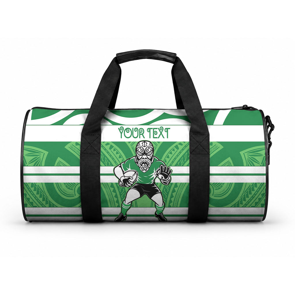 Manawatu Custom Rugby New Zealand Duffle Bag Aotearoa Maori Pukana Tiki Mascot LT14 One size Green - Polynesian Pride