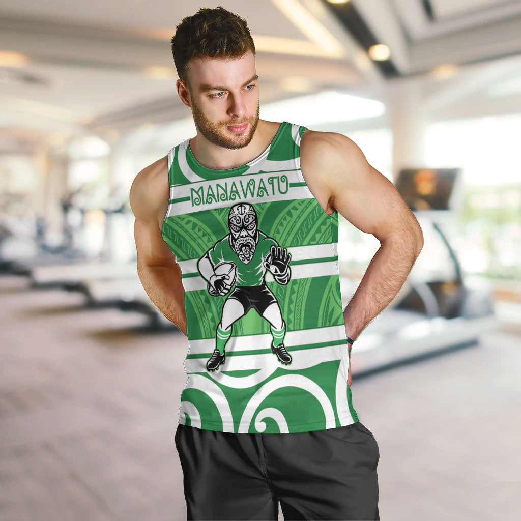 Manawatu Custom Rugby New Zealand Men Tank Top Aotearoa Maori Pukana Tiki Mascot
