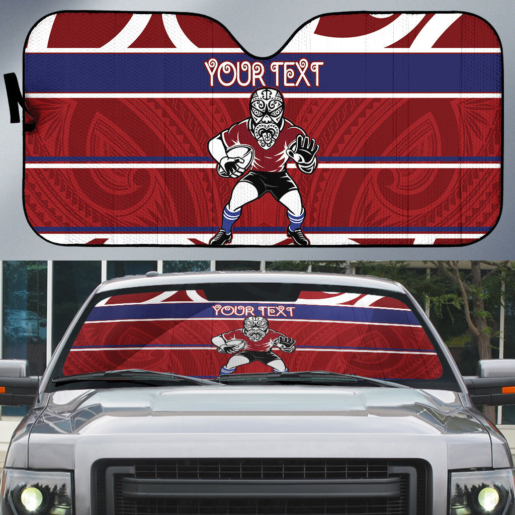 Southland Custom Rugby New Zealand Auto Sun Shade Aotearoa Maori Pukana Tiki Mascot