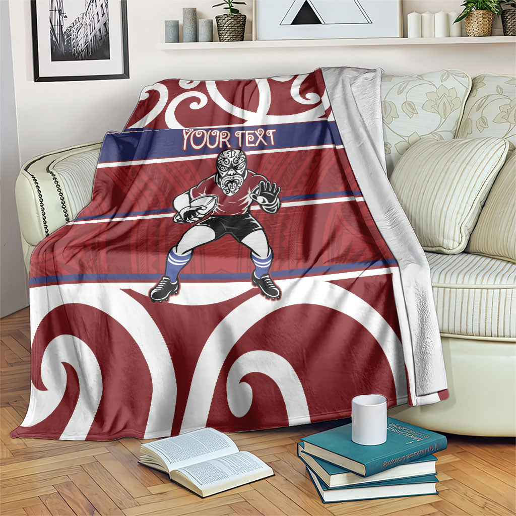 Southland Custom Rugby New Zealand Blanket Aotearoa Maori Pukana Tiki Mascot