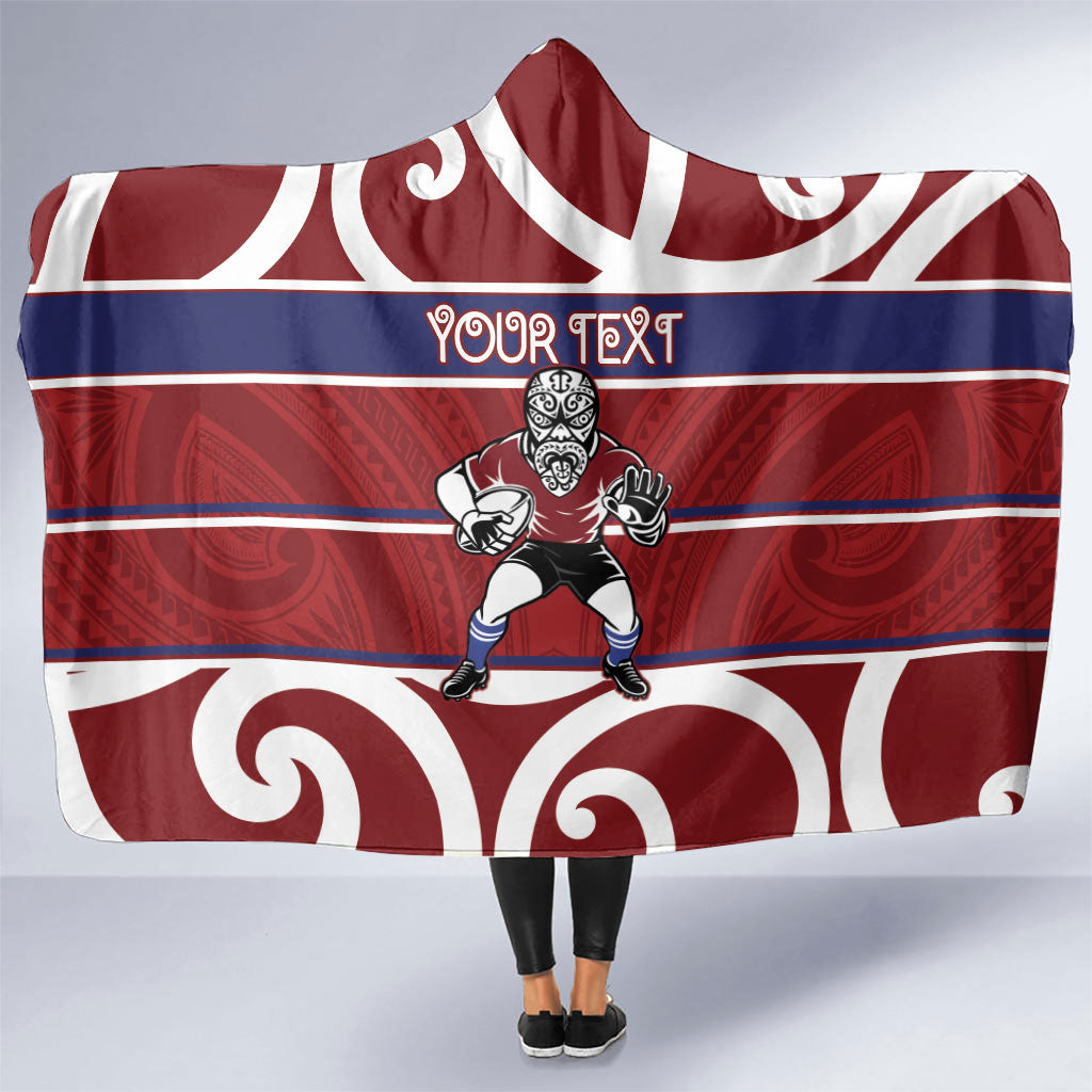 Southland Custom Rugby New Zealand Hooded Blanket Aotearoa Maori Pukana Tiki Mascot
