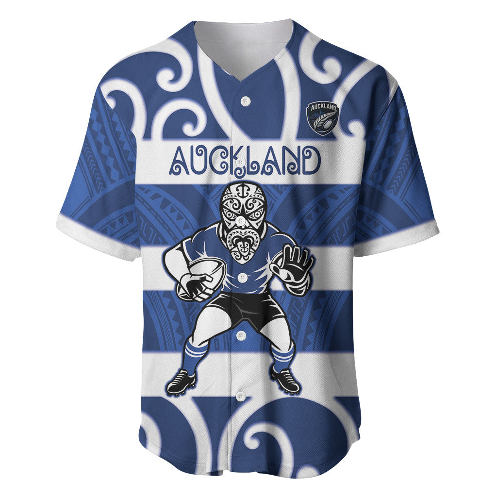 Auckland Custom Rugby New Zealand Baseball Jersey Aotearoa Maori Pukana Tiki Mascot