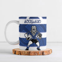 Auckland Custom Rugby New Zealand Ceramic Mug Aotearoa Maori Pukana Tiki Mascot