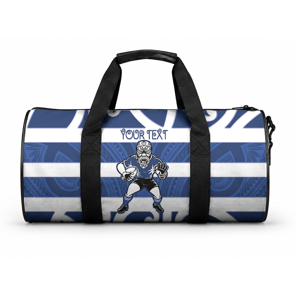 Auckland Custom Rugby New Zealand Duffle Bag Aotearoa Maori Pukana Tiki Mascot LT14 One size Blue - Polynesian Pride
