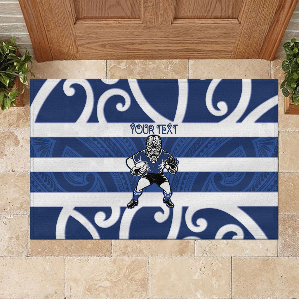 Auckland Custom Rugby New Zealand Rubber Doormat Aotearoa Maori Pukana Tiki Mascot