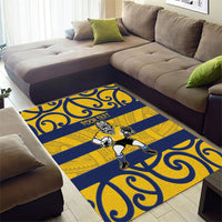 Bay of Plenty Custom Rugby New Zealand Area Rug Aotearoa Maori Pukana Tiki Mascot