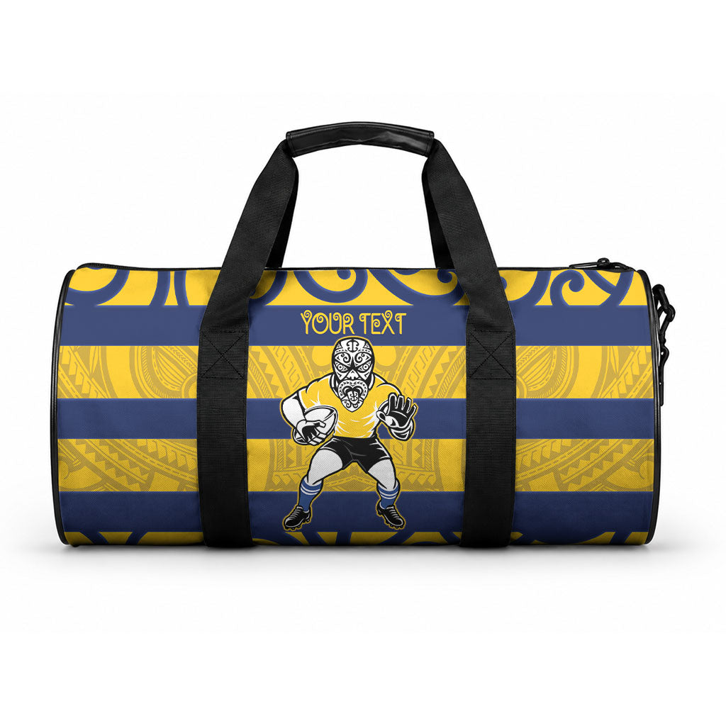 Bay of Plenty Custom Rugby New Zealand Duffle Bag Aotearoa Maori Pukana Tiki Mascot LT14 One size Yellow - Polynesian Pride