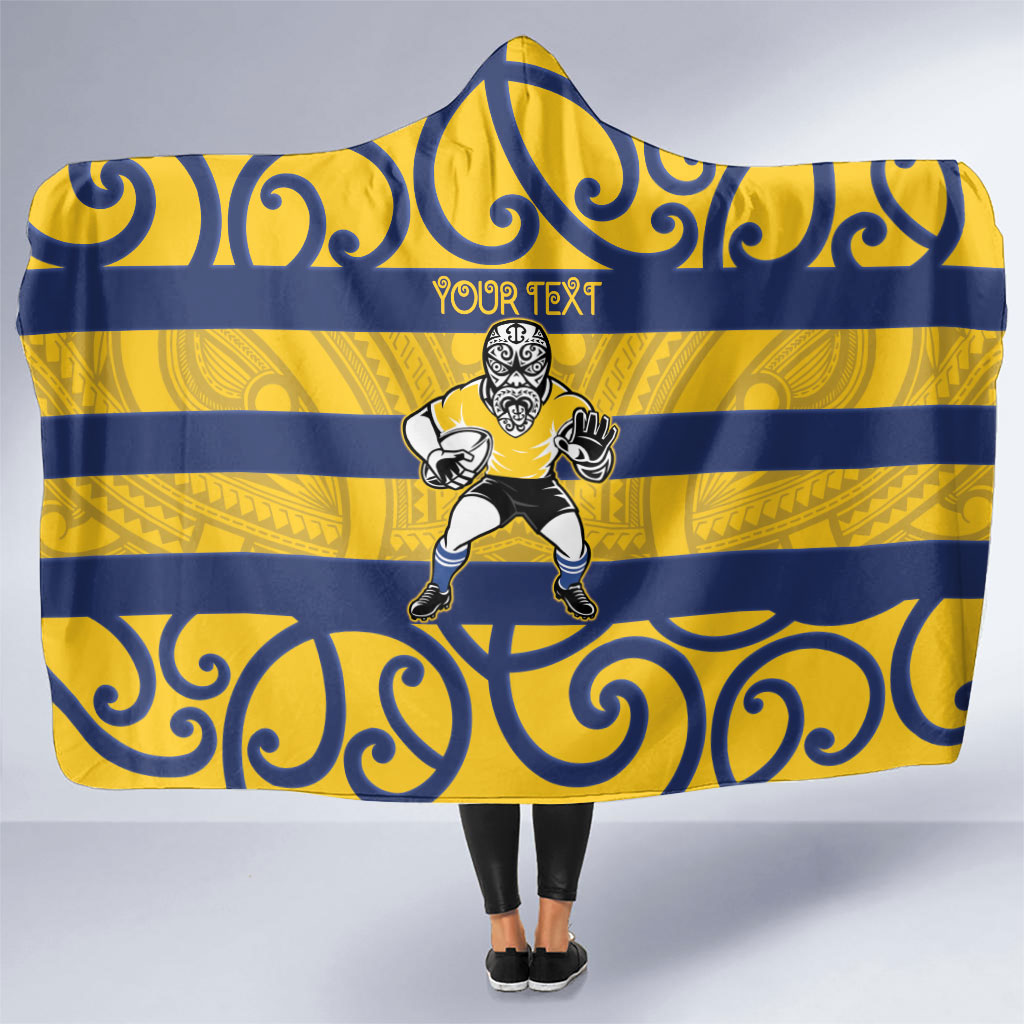 Bay of Plenty Custom Rugby New Zealand Hooded Blanket Aotearoa Maori Pukana Tiki Mascot
