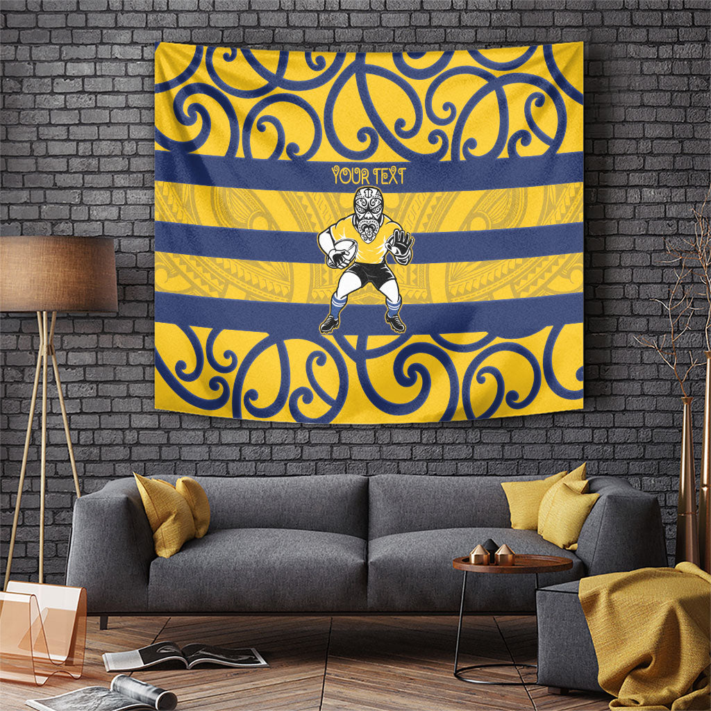 Bay of Plenty Custom Rugby New Zealand Tapestry Aotearoa Maori Pukana Tiki Mascot