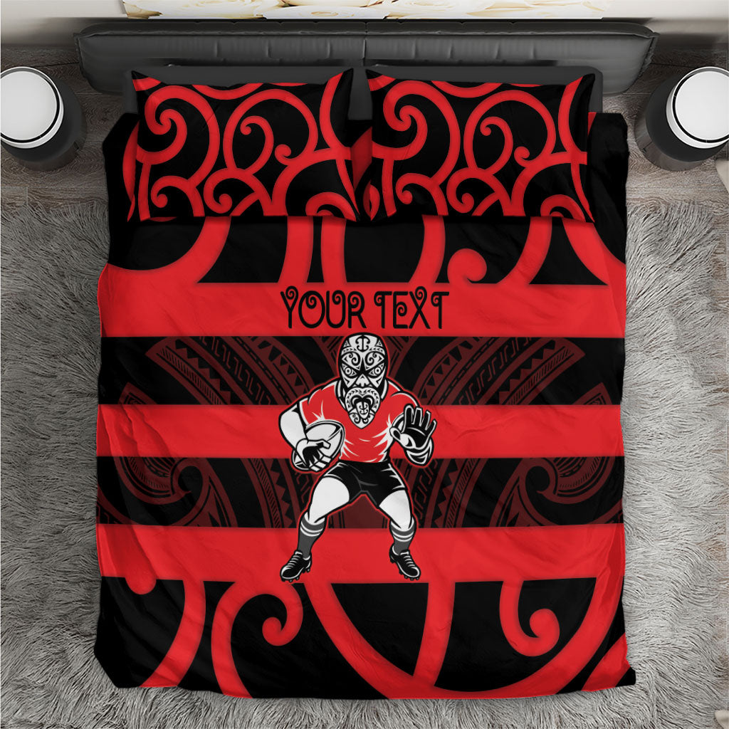 Canterbury Custom Rugby New Zealand Bedding Set Aotearoa Maori Pukana Tiki Mascot