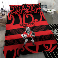 Canterbury Custom Rugby New Zealand Bedding Set Aotearoa Maori Pukana Tiki Mascot