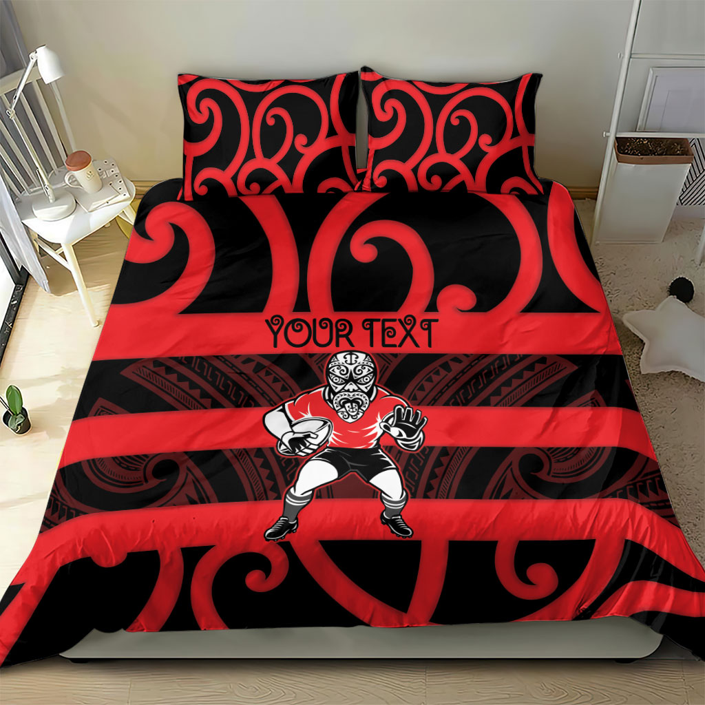 Canterbury Custom Rugby New Zealand Bedding Set Aotearoa Maori Pukana Tiki Mascot