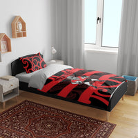 Canterbury Custom Rugby New Zealand Bedding Set Aotearoa Maori Pukana Tiki Mascot