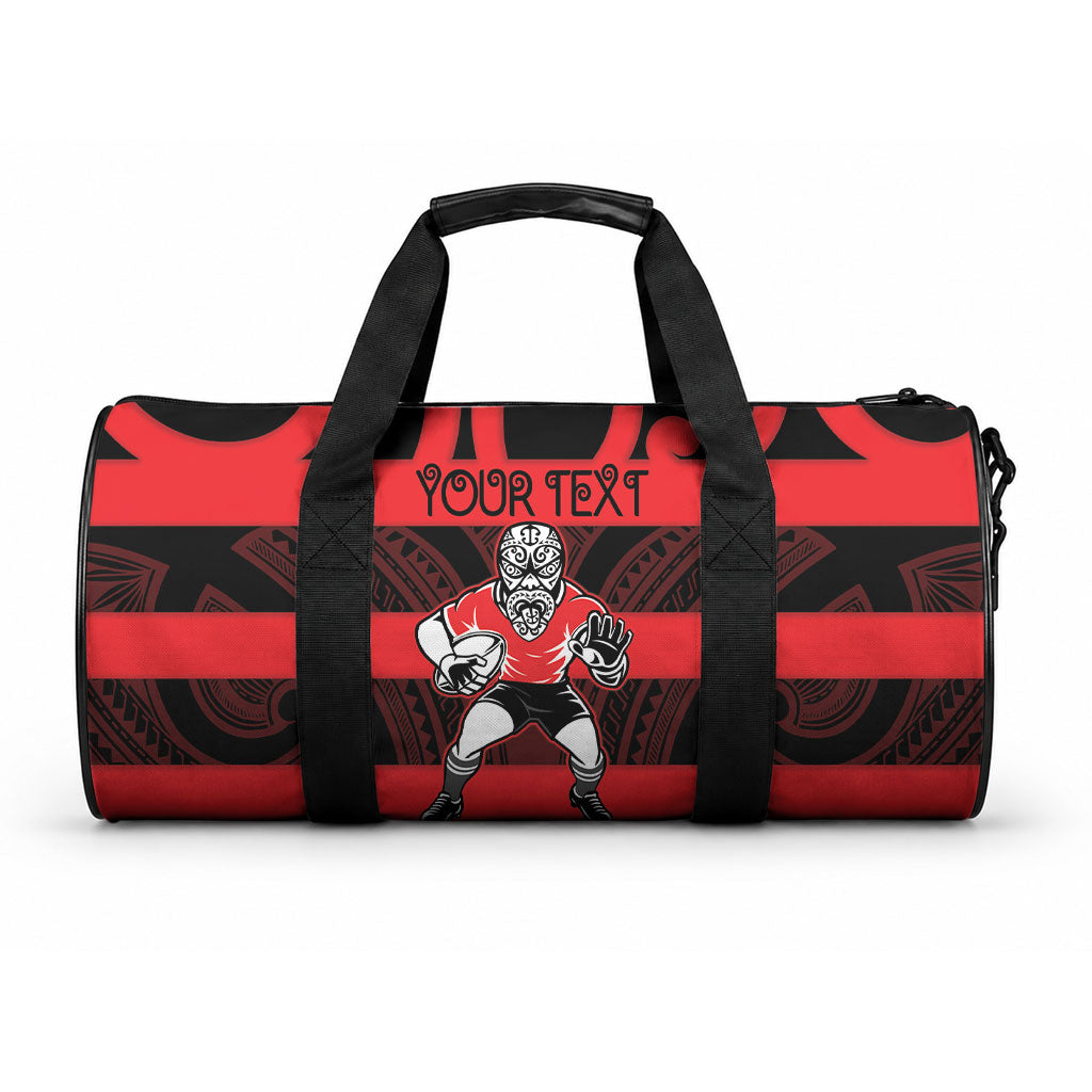 Canterbury Custom Rugby New Zealand Duffle Bag Aotearoa Maori Pukana Tiki Mascot LT14 One size Red - Polynesian Pride
