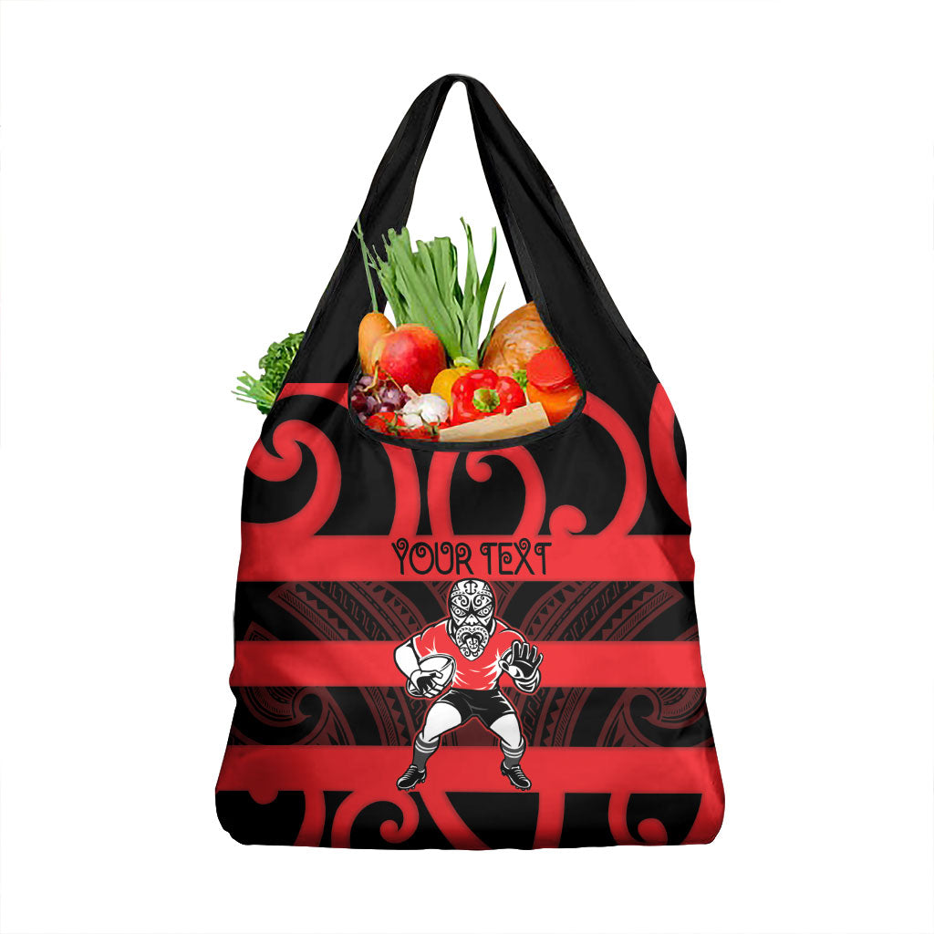 Canterbury Custom Rugby New Zealand Grocery Bag Aotearoa Maori Pukana Tiki Mascot