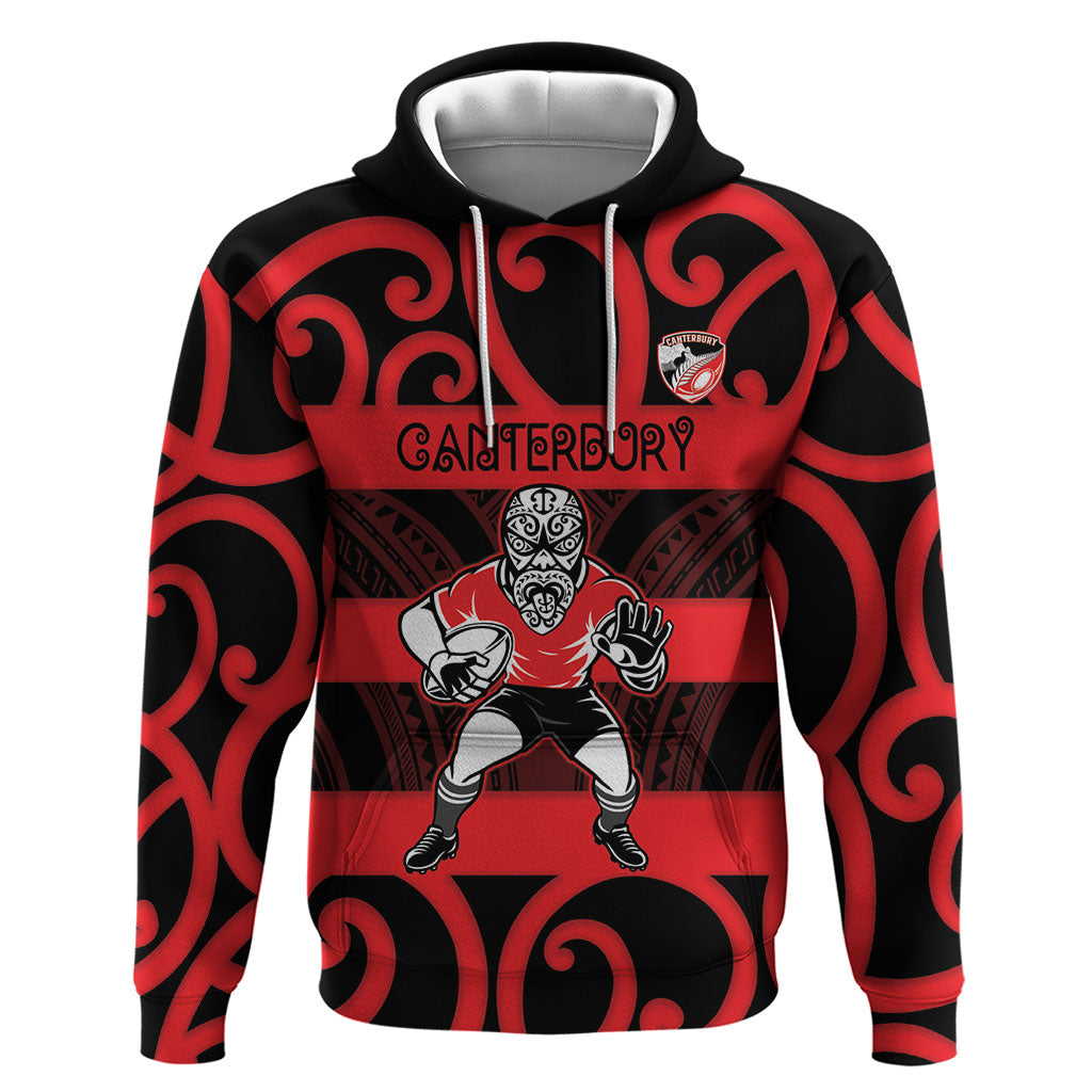 Canterbury Custom Rugby New Zealand Hoodie Aotearoa Maori Pukana Tiki Mascot