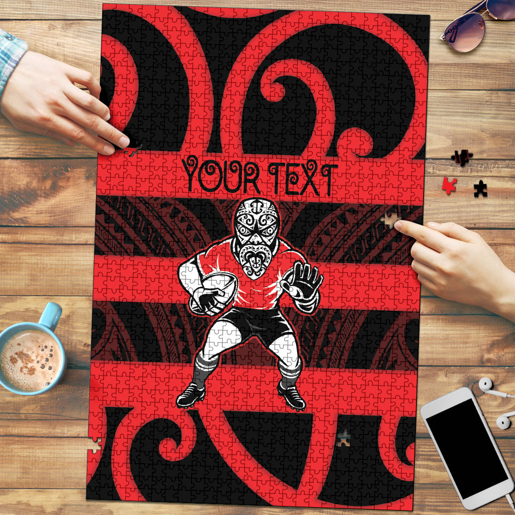 Canterbury Custom Rugby New Zealand Puzzle Aotearoa Maori Pukana Tiki Mascot