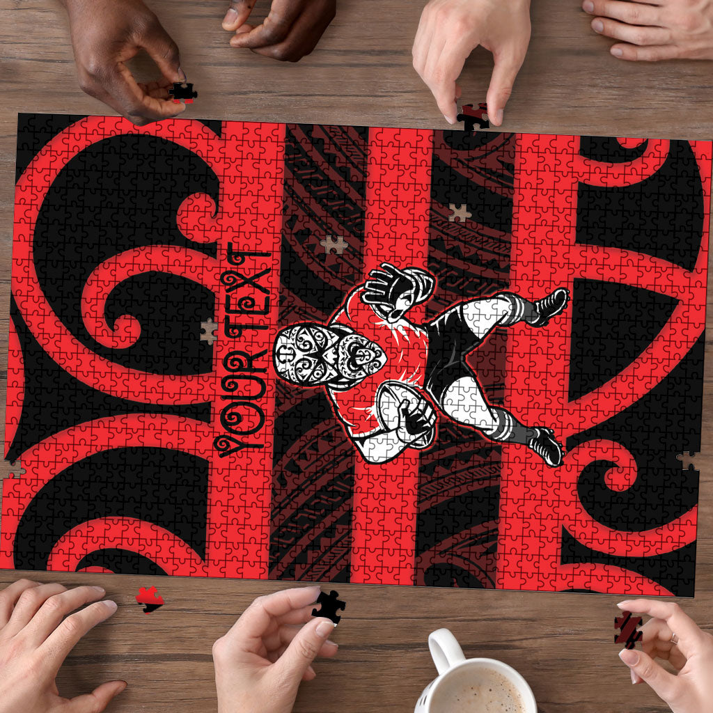 Canterbury Custom Rugby New Zealand Puzzle Aotearoa Maori Pukana Tiki Mascot