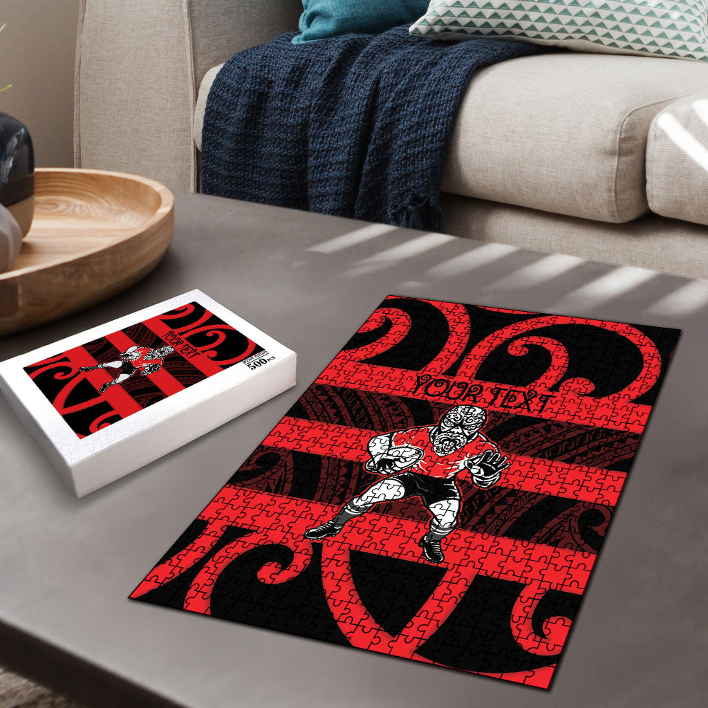 Canterbury Custom Rugby New Zealand Puzzle Aotearoa Maori Pukana Tiki Mascot