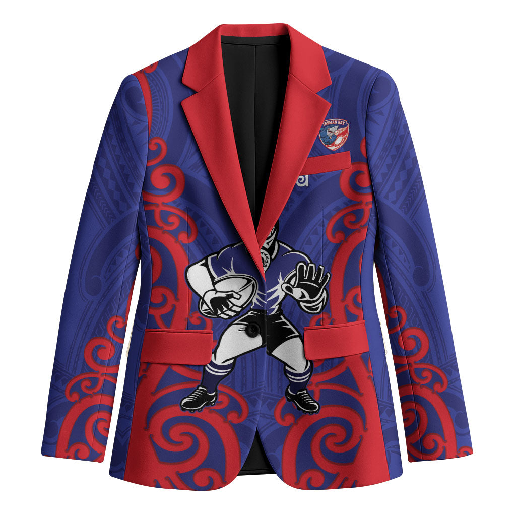 Tasman Custom Rugby New Zealand Blazer Aotearoa Maori Pukana Tiki Mascot