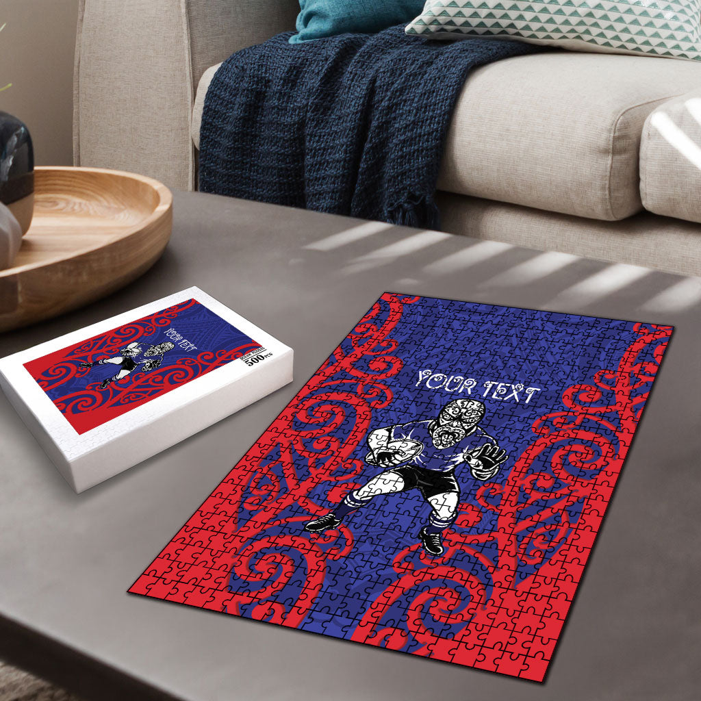 Tasman Custom Rugby New Zealand Puzzle Aotearoa Maori Pukana Tiki Mascot