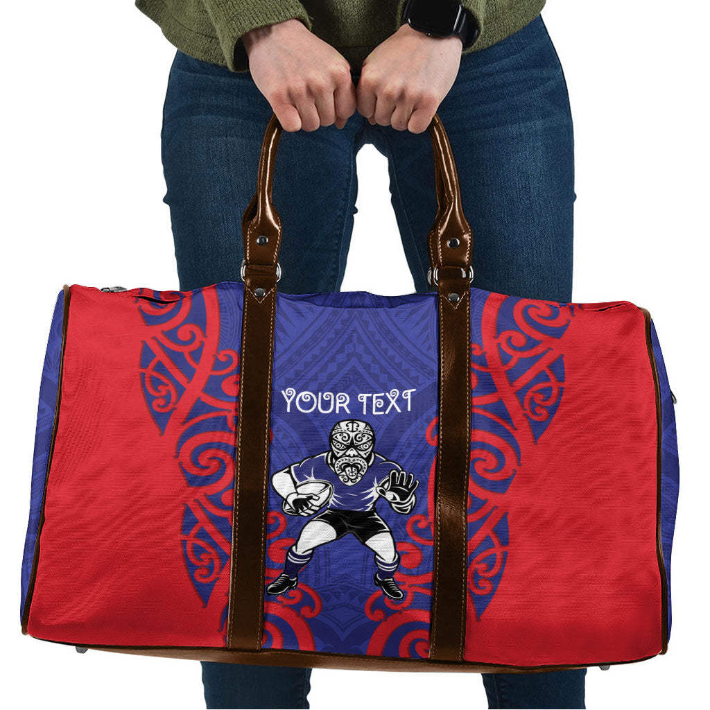Tasman Custom Rugby New Zealand Travel Bag Aotearoa Maori Pukana Tiki Mascot