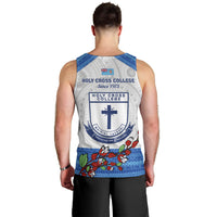 Fiji Holy Cross College Men Tank Top Happy 50th Anniversary Fijian Tagimoucia Tapa Pattern LT14 - Polynesian Pride