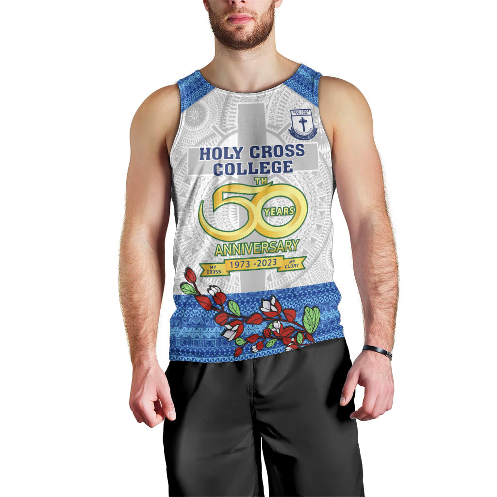 Fiji Holy Cross College Men Tank Top Happy 50th Anniversary Fijian Tagimoucia Tapa Pattern LT14 - Polynesian Pride