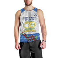 Fiji Holy Cross College Men Tank Top Happy 50th Anniversary Fijian Tagimoucia Tapa Pattern LT14 - Polynesian Pride