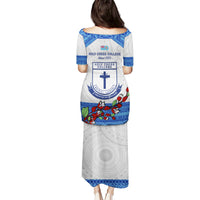 Fiji Holy Cross College Puletasi Happy 50th Anniversary Fijian Tagimoucia Tapa Pattern LT14 - Polynesian Pride