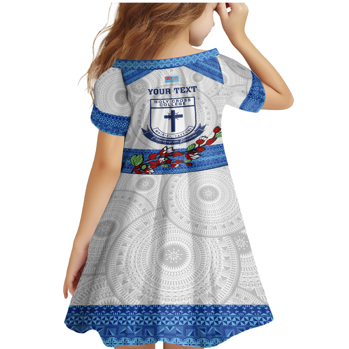 Personalised Fiji Holy Cross College Family Matching Mermaid Dress and Hawaiian Shirt Happy 50th Anniversary Fijian Tagimoucia Tapa Pattern LT14 - Polynesian Pride