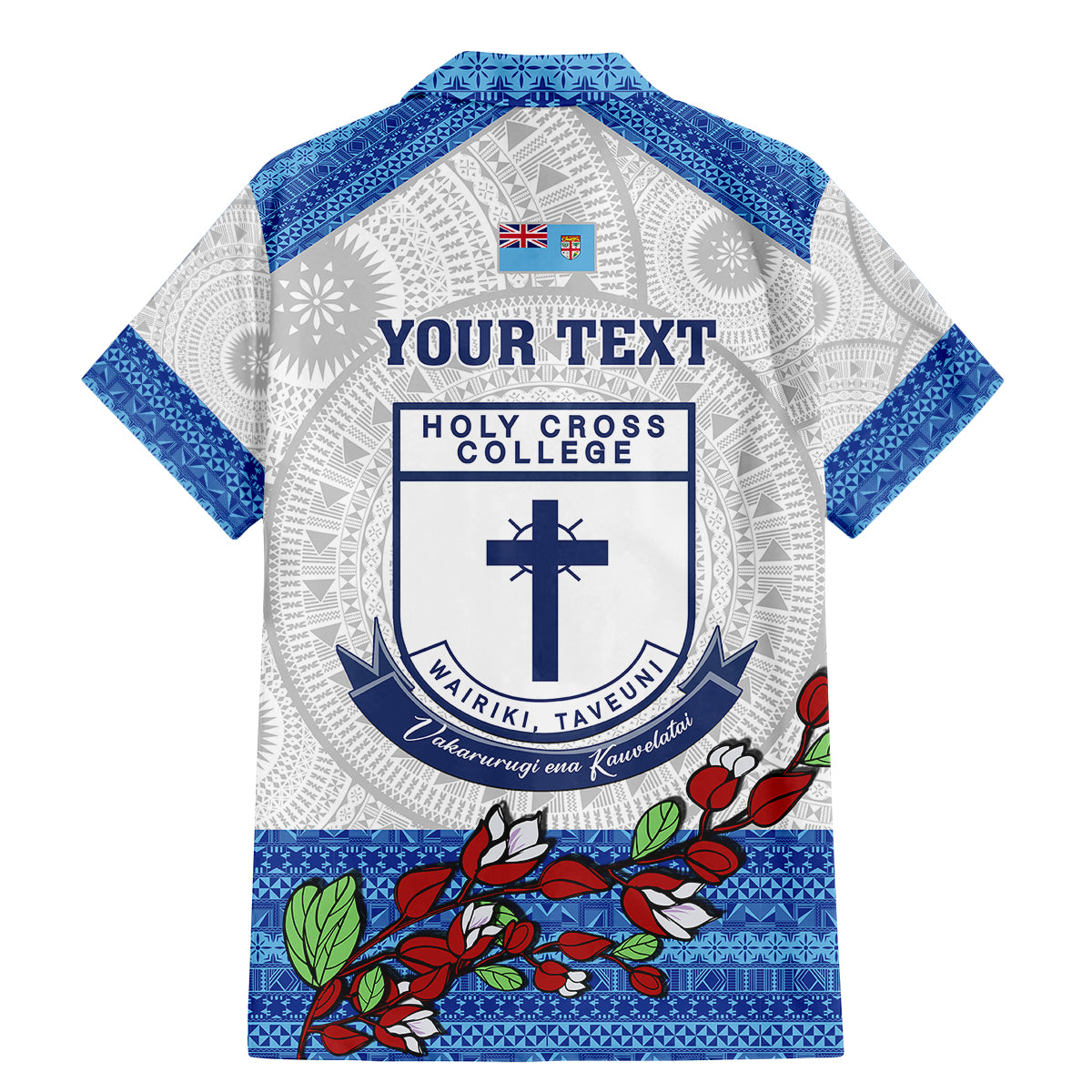 Personalised Fiji Holy Cross College Family Matching Mermaid Dress and Hawaiian Shirt Happy 50th Anniversary Fijian Tagimoucia Tapa Pattern LT14 - Polynesian Pride