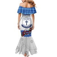 Personalised Fiji Holy Cross College Mermaid Dress Happy 50th Anniversary Fijian Tagimoucia Tapa Pattern LT14 - Polynesian Pride
