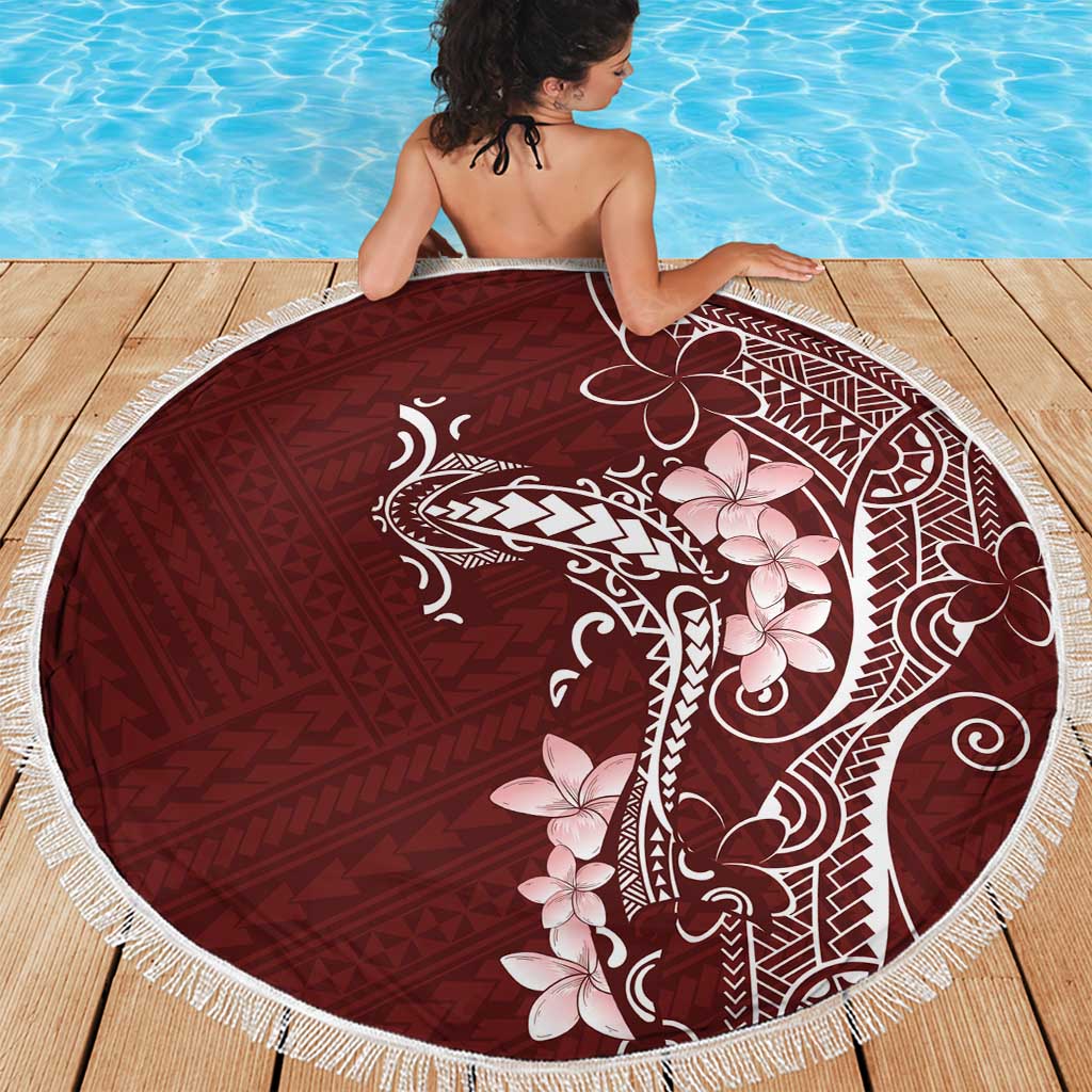 Oxblood Hawaii Beach Blanket Hammerhead Shark Tattoo Curve Polynesian LT14 - Polynesian Pride