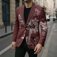 Oxblood Hawaii Blazer Hammerhead Shark Tattoo Curve Polynesian LT14 - Polynesian Pride
