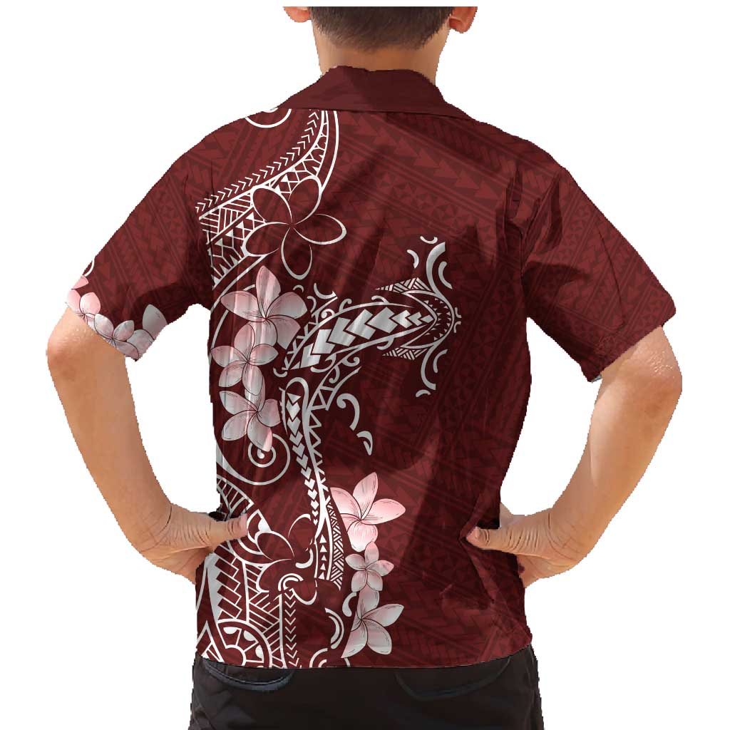 Oxblood Hawaii Family Matching Mermaid Dress and Hawaiian Shirt Hammerhead Shark Tattoo Curve Polynesian LT14 - Polynesian Pride