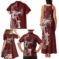 Oxblood Hawaii Family Matching Tank Maxi Dress and Hawaiian Shirt Hammerhead Shark Tattoo Curve Polynesian LT14 - Polynesian Pride