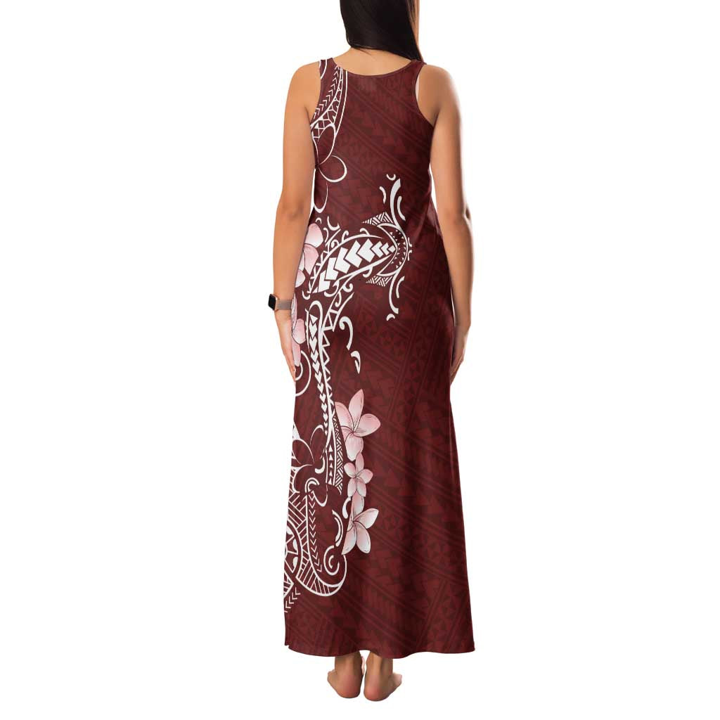 Oxblood Hawaii Family Matching Tank Maxi Dress and Hawaiian Shirt Hammerhead Shark Tattoo Curve Polynesian LT14 - Polynesian Pride