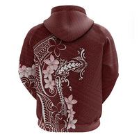 Oxblood Hawaii Hoodie Hammerhead Shark Tattoo Curve Polynesian LT14 - Polynesian Pride